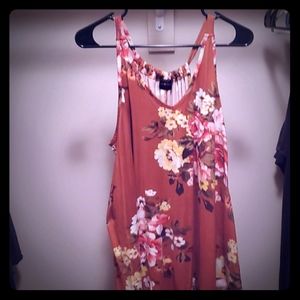 Burnt orange floral tank top